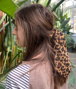 Cozy Leopard Print Hair Scarf - Scrunchie