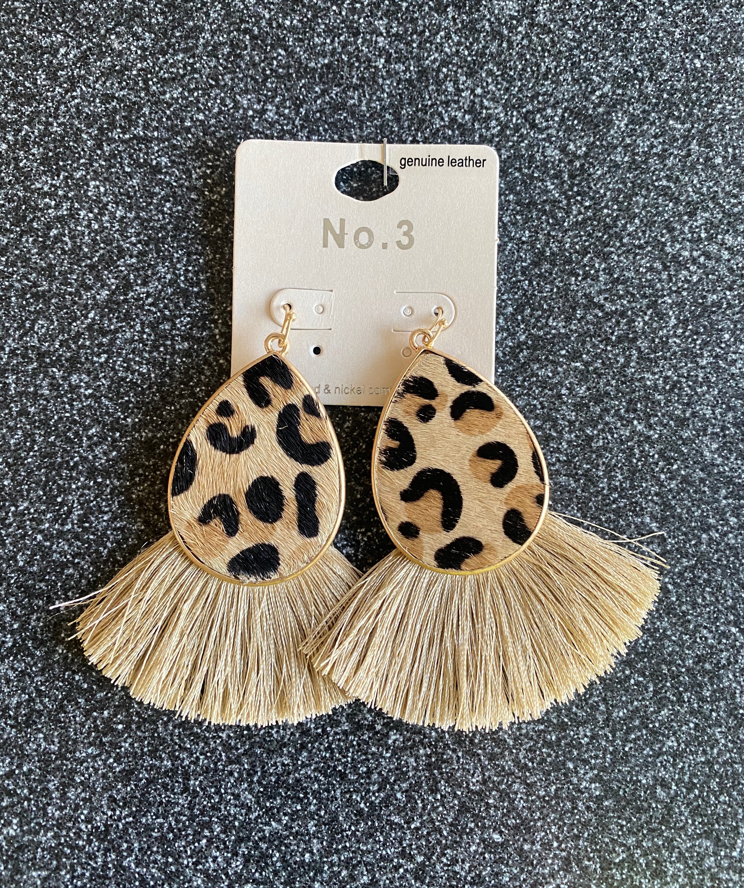 Cozy Leopard Print Tassel Earrings