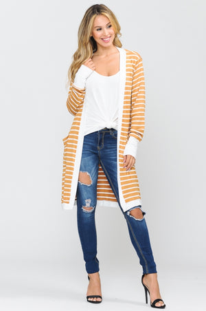 Cozy Striped Duster Cardigan