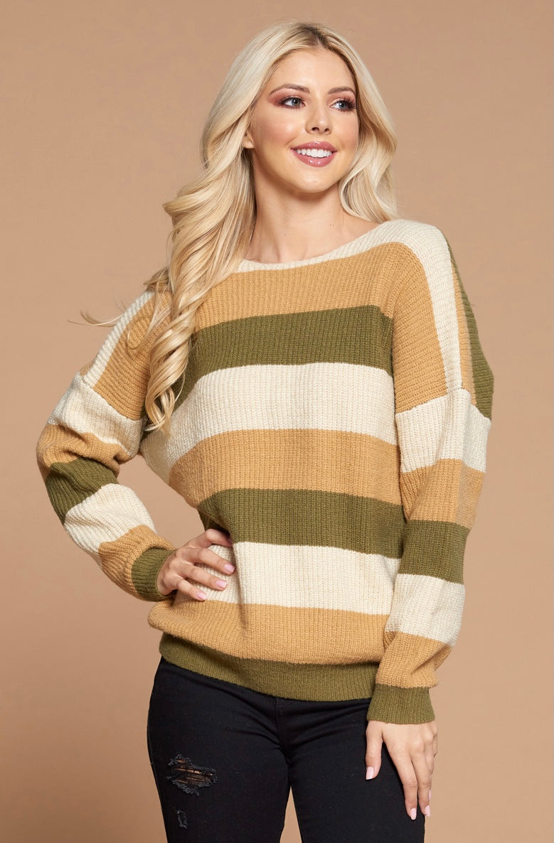 Twist back knit outlet sweater