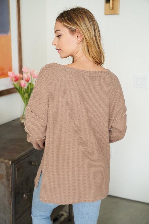 Cozy Waffle Knit Top