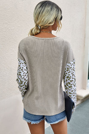 Cozy Cross Leopard Top