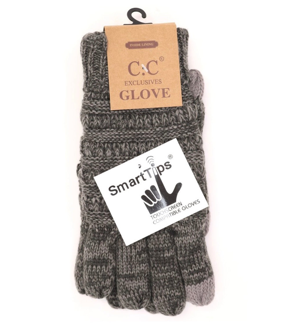 Cozy Multi Color SmartTips Lined Knit Gloves